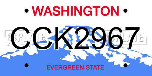CCK2967 Washington License Plate