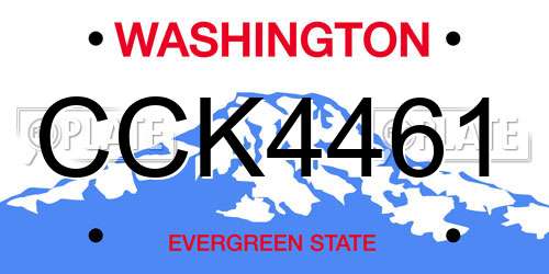 CCK4461 Washington License Plate