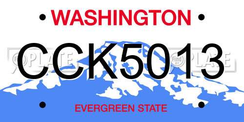 CCK5013 Washington License Plate