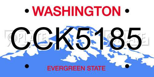 CCK5185 Washington License Plate