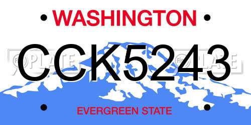 CCK5243 Washington License Plate