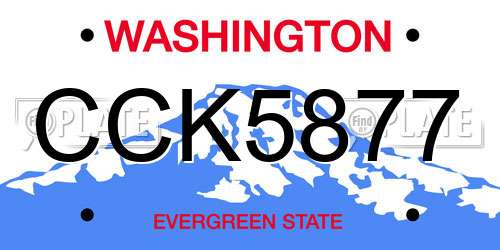 CCK5877 Washington License Plate