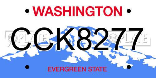 CCK8277 Washington License Plate