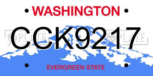 CCK9217 Washington License Plate