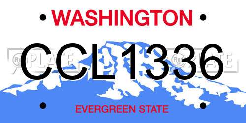 CCL1336 Washington License Plate