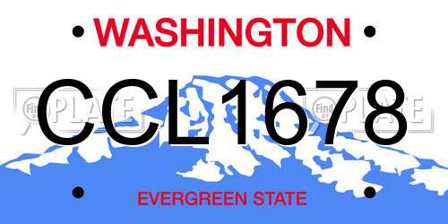 CCL1678 Washington License Plate