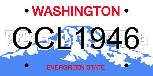 CCL1946 Washington License Plate