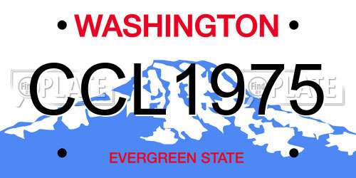 CCL1975 Washington License Plate