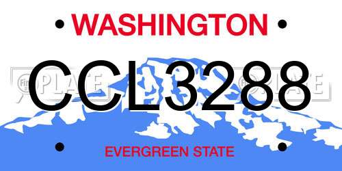 CCL3288 Washington License Plate