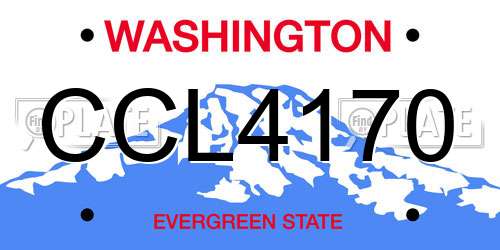 CCL4170 Washington License Plate