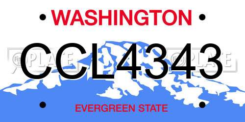 CCL4343 Washington License Plate