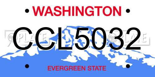 CCL5032 Washington License Plate