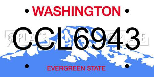 CCL6943 Washington License Plate