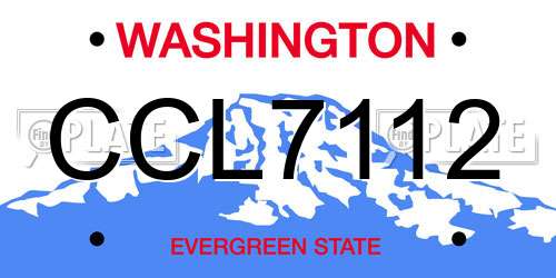 CCL7112 Washington License Plate