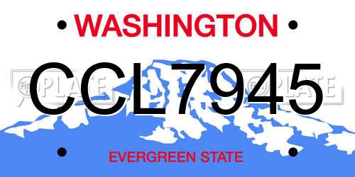 CCL7945 Washington License Plate