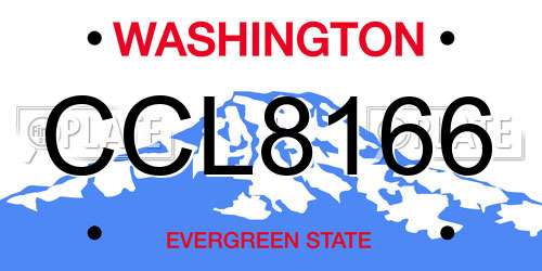 CCL8166 Washington License Plate