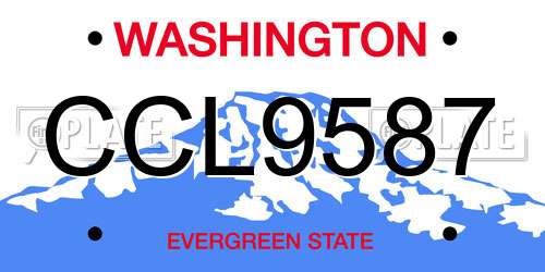 CCL9587 Washington License Plate
