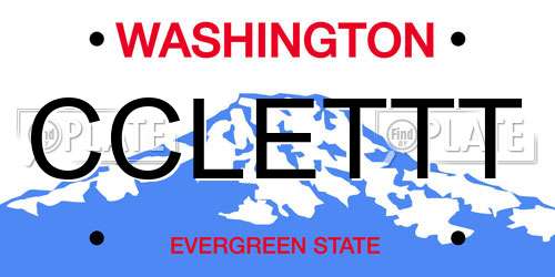 CCLETTT Washington License Plate