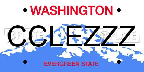 CCLEZZZ Washington License Plate