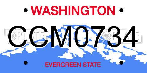 CCM0734 Washington License Plate