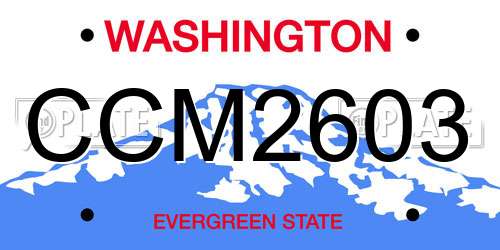 CCM2603 Washington License Plate
