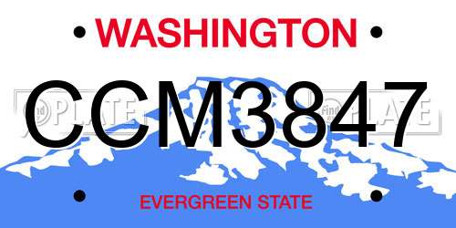 CCM3847 Washington License Plate