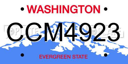 CCM4923 Washington License Plate