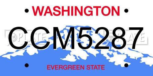 CCM5287 Washington License Plate