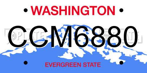 CCM6880 Washington License Plate