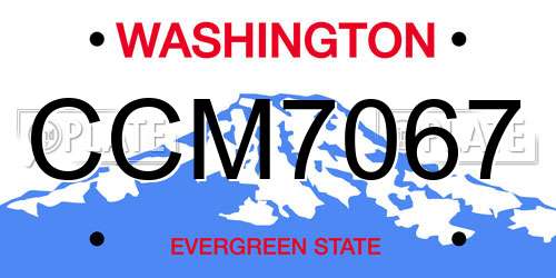 CCM7067 Washington License Plate