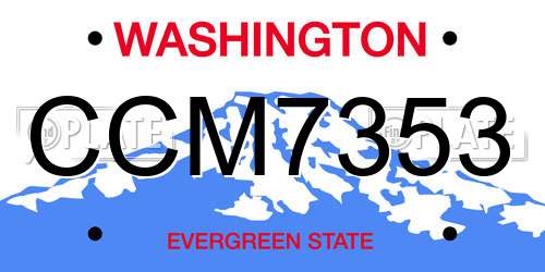 CCM7353 Washington License Plate