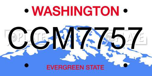 CCM7757 Washington License Plate