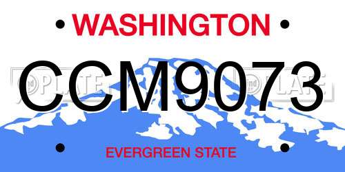 CCM9073 Washington License Plate