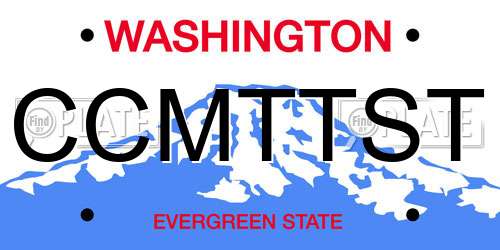 CCMTTST Washington License Plate