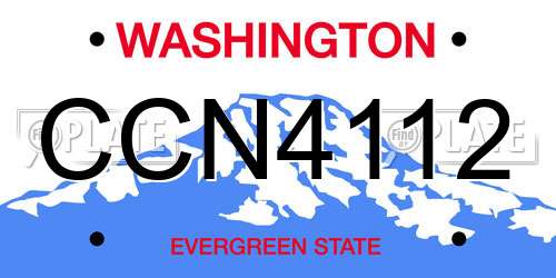 CCN4112 Washington License Plate