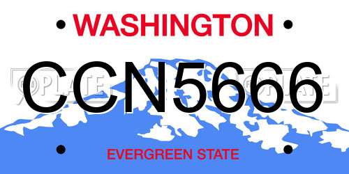 CCN5666 Washington License Plate