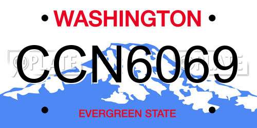 CCN6069 Washington License Plate