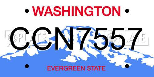 CCN7557 Washington License Plate