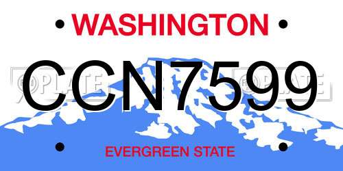 CCN7599 Washington License Plate