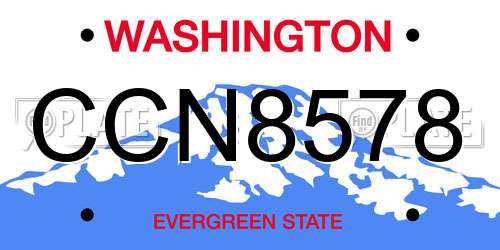 CCN8578 Washington License Plate