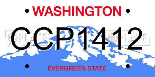 CCP1412 Washington License Plate