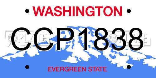 CCP1838 Washington License Plate