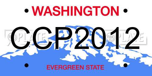 CCP2012 Washington License Plate