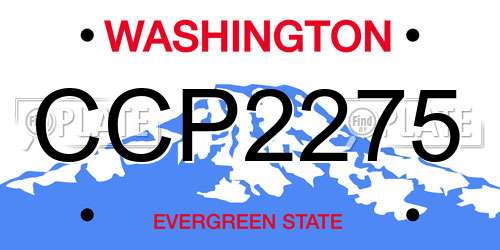 CCP2275 Washington License Plate