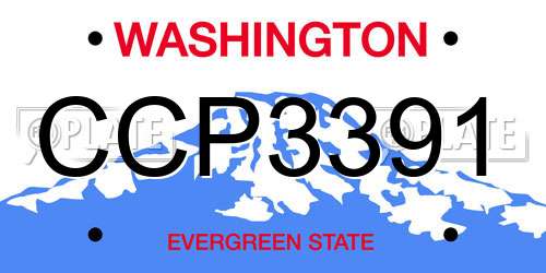 CCP3391 Washington License Plate