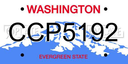 CCP5192 Washington License Plate