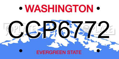 CCP6772 Washington License Plate