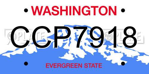 CCP7918 Washington License Plate