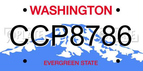 CCP8786 Washington License Plate