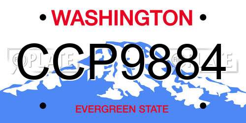 CCP9884 Washington License Plate